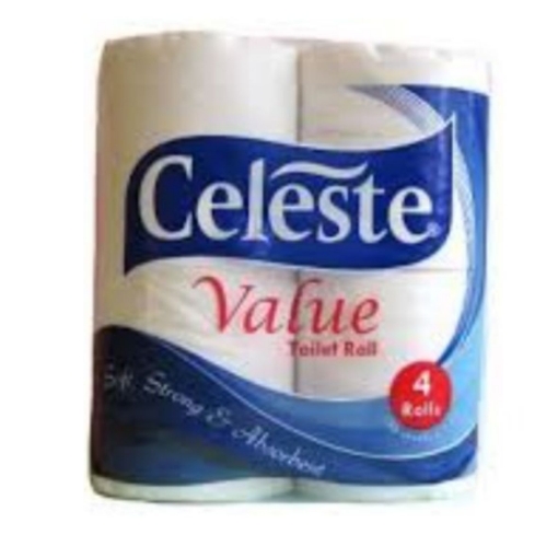 Picture of CELESTE TOILET PAPER 1 PLY WHITE 350 SHEETS 4S