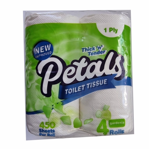 Picture of PETALS GARDENIA 450 SHEETS 1PLY TOILET TISSUE PAPER 4S 